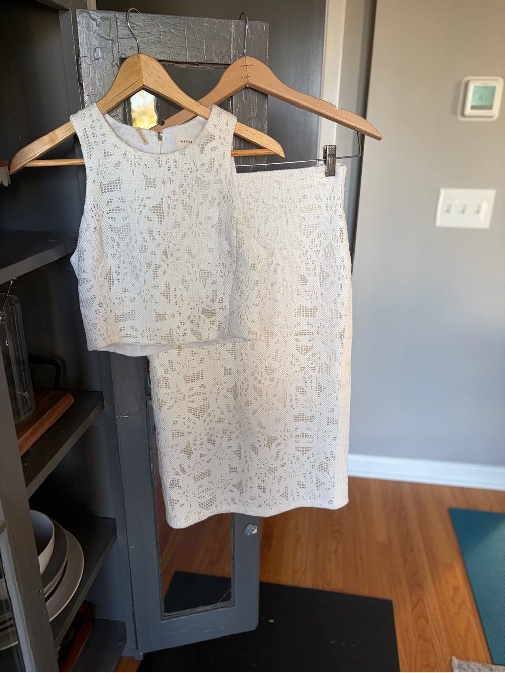 Rebecca Taylor Cream Lace Skirt Set Sz 2/4 - Picture 2 of 9